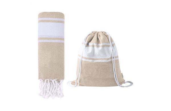 Praia Pareo-Strandtuch / Beutel, natur
