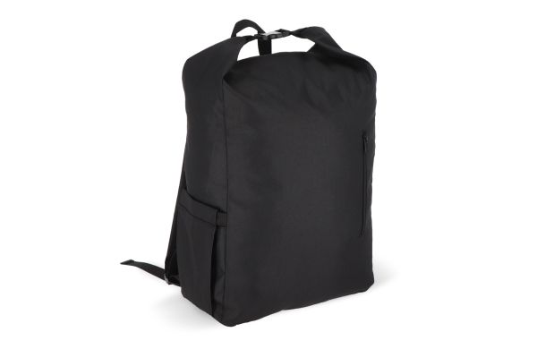 R-PET 600D Rolltop-Rucksack aus recycletem PET 20L, schwarz