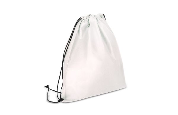 R-PET Kordelzugbeutel aus Non Woven 38 x 42cm 75g/m², weiss