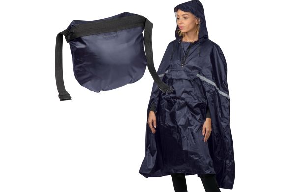 Regenponcho in Gürteltasche  - dunkelblau
