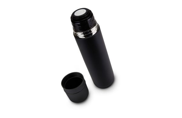 ROMINOX® Isolatiefles // Cup in Cup - met 2 deksels - Zwart mat