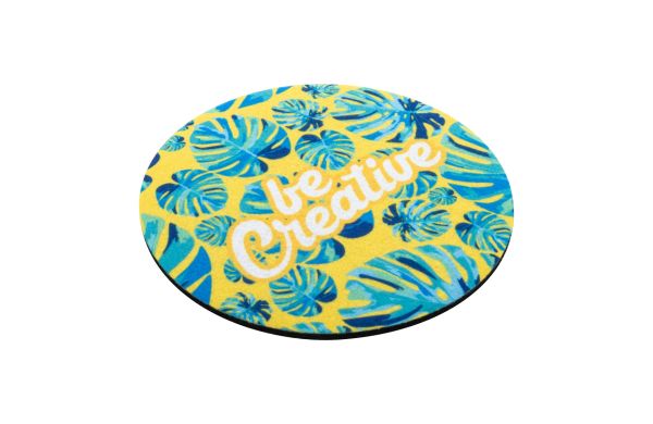 RPET-Filzuntersetzer, CreaFelt Drink Plus, rund, weiß