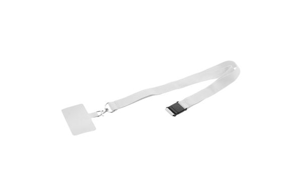 RPET-Handyhalter-Lanyard Revent Call, weiß