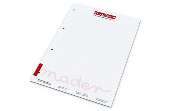 Bestseller schrijfblok met 4 uitsparingen