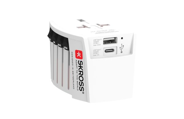 SKROSS MUV USB ( 1 USB-C 1 USB-A), weiß