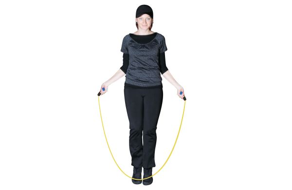 Springtouw, zwarte handvatten