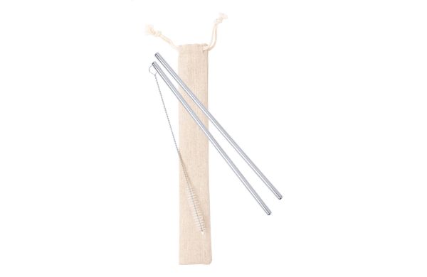 SteelSip Trinkhalm-Set, silber