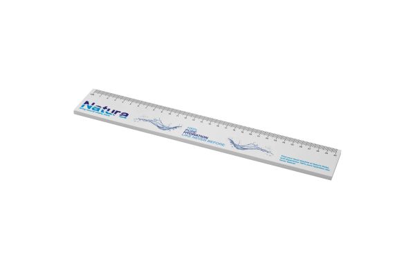 Sticky-Mate® Haftnotizen mit gedrucktem 30 cm Lineal aus recyceltem Material, weiss, 25 Seiten