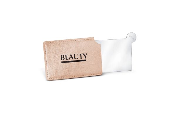 Zakspiegel van roestvrij staal, in Etui