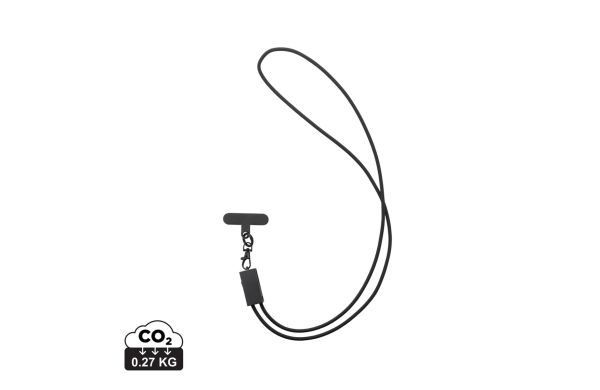 Terra 60Wduales Ladekabel aus RCS recyceltem PET mit Lanyard, grau