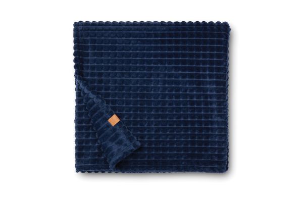 VINGA Branson Decke aus GRS recyceltem PET/navy blau