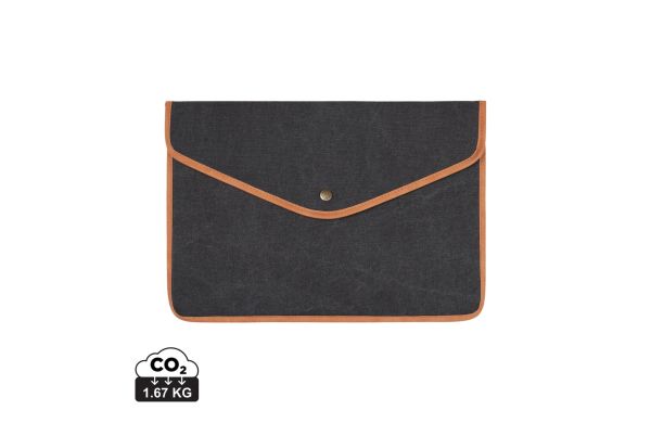 VINGA Bosler 14" Laptop-Tasche aus GRS recyceltem Canvas, schwarz