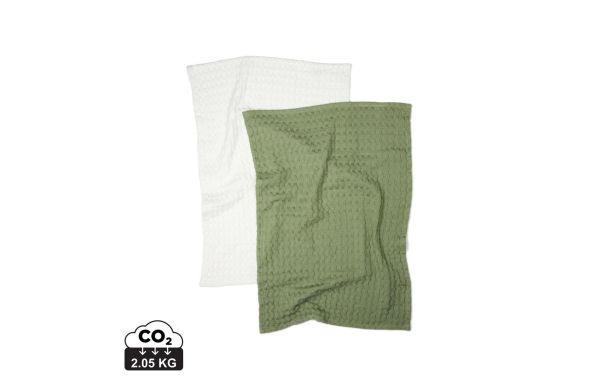 VINGA Cromer Waffel-Küchenhandtuch, 2 Stück, grün