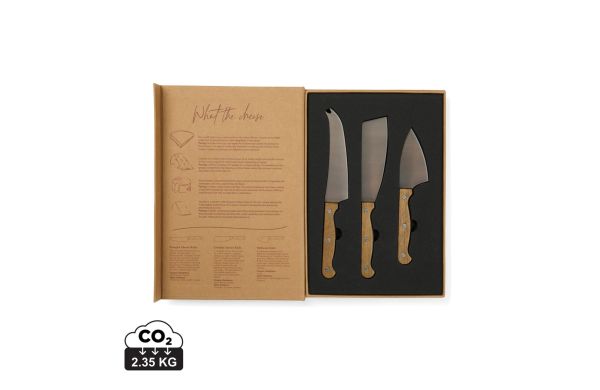 VINGA Käsemesser-Set Story of Cheese, braun