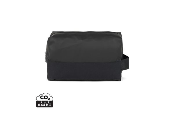 VINGA Livorno Kulturbeutel aus GRS recyceltem Polyester, schwarz