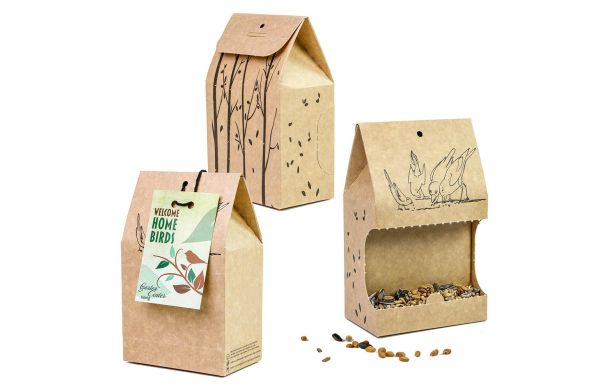 Vogelvoederhuisje To-Go, reclamekaart