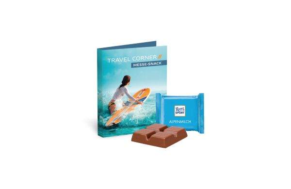 Werbe-Klappkarte mit süßer Füllung Klimaneutral FSC Ritter SPORT Mini
