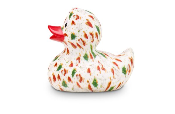 Reclameeend Tanja Kerstboom met rode snavel