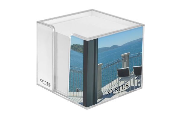 Zettelbox Sigma_ doppelwandig_ mit Einleger_ glasklar