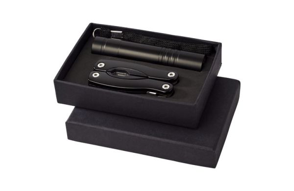 Scout Multifunktionswerkzeugs- und LED-Taschenlampen-Set - schwarz 