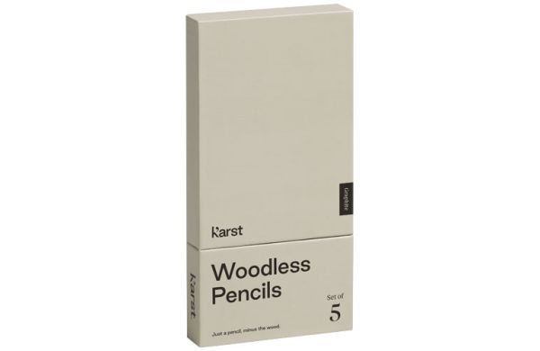 Karst® 5er-Pack 2B holzlose Graphitstifte - grau 