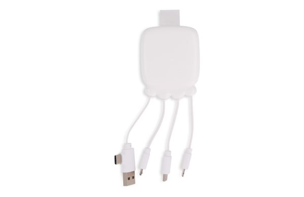 3192  Xoopar Octopus Gamma 2 Bio Charging cable with 3.000mAh Powerbank, weiss