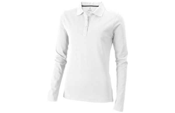 Oakville Langarm Poloshirt für Damen - weiss XS