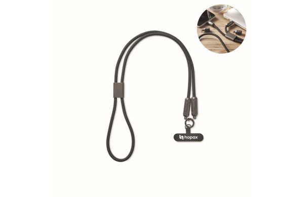 SHAKA 60W Lanyard-Ladekabel, schwarz