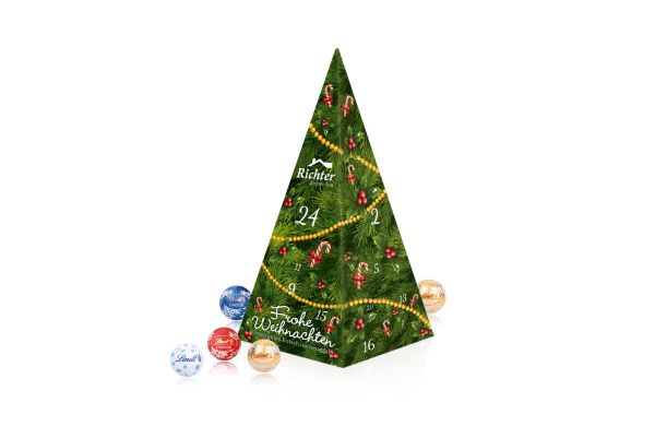 Adventskalender Lindt Weihnachtspyramide Inlay aus recyceltem Material