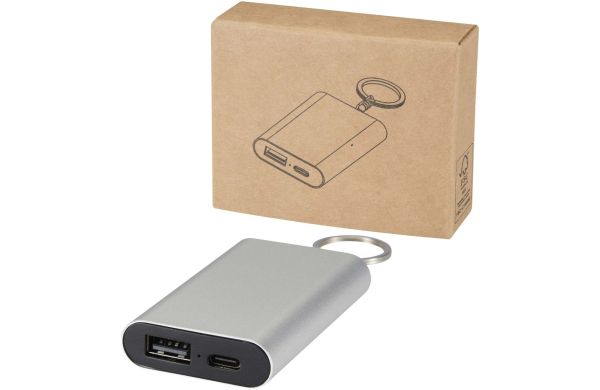 Arcturus 2000 mAh Powerbank mit Schlüsselanhänger, silber