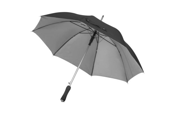 Automatikschirm aus Polyester mit Aluminium Gestänge und UV Schutz - schwarz