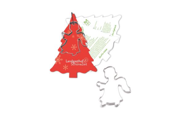 Bakvormen met receptenblok voor kerstboom