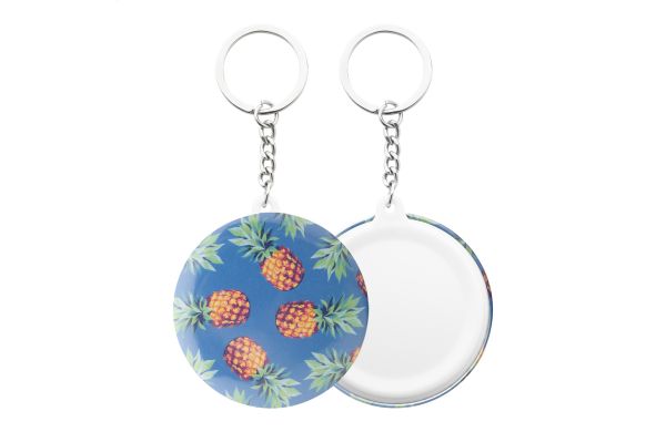 Button-Schlüsselanhänger KeyBadge Mini, Weiss
