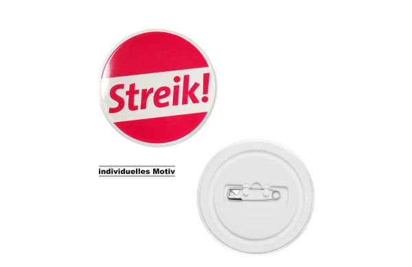 Button mit Einleger und Nadel_ maxi_ weiß-glasklar