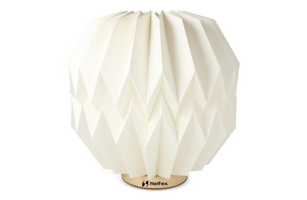 Coollux faltbare, von Origami inspirierte Papier-LED-Lampe Luna 25cm, natur