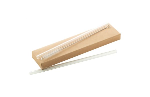 Glas-Trinkhalm-Set GlasSip, weiss