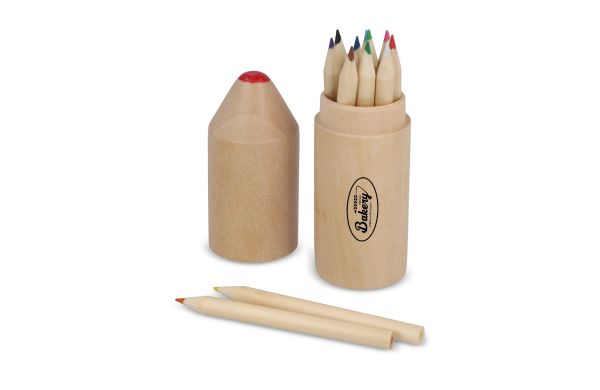 Hochwertiges Buntstiftset aus Holz, natur