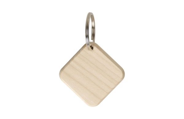 Holzschlüsselanhänger "Maple" eckig, beige