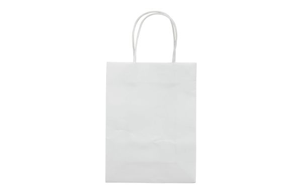 Kleine Papiertasche im Eco Look 120g-m², weiss
