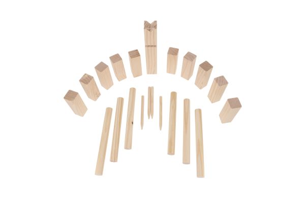 Kubb Spiel aus Holz mit Beutel, holz