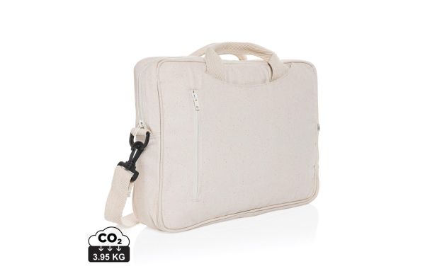 Laluka AWARE™ 15.4" Laptop-Tasche aus recycelter Baumwolle, off white
