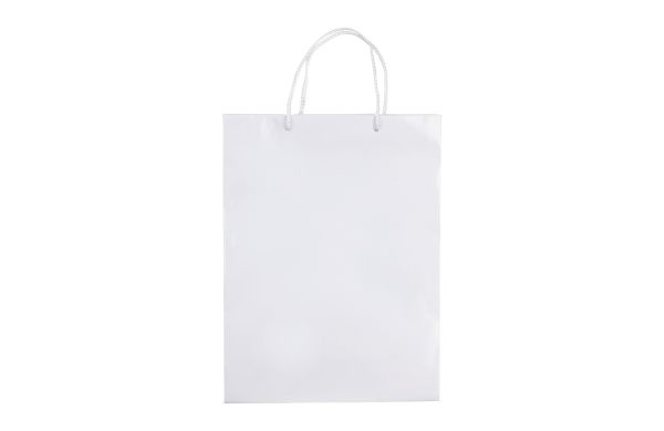 Laminierte Papiertasche, groß, weiss
