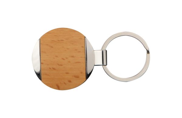 Sleutelhanger van metaal en hout