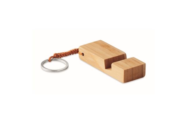 TRINEU Schlüsselring mit Halter - holzfarben