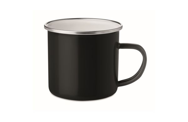 PLATEADO Emaillierter Metall-Becher - schwarz