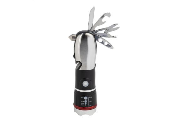Multifunktions-Taschenlampe Hemly, schwarz/silber