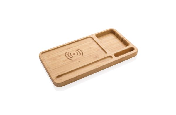 Bambus Desk Organizer mit 10 Wireless Charger/braun