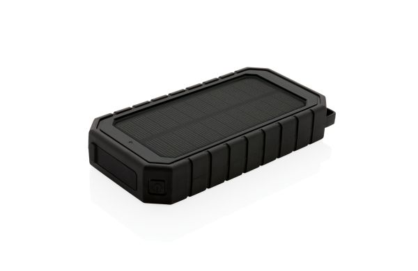 10.000 mAh Solar-Powerbank mit 10W Wireless aus RCS Plastik/schwarz