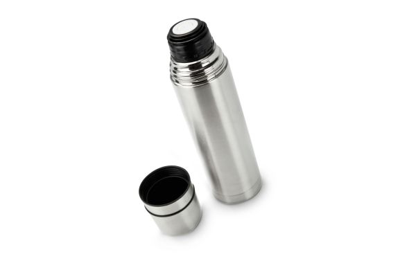 ROMINOX® Isolatiefles // Cup in Cup - met 2 deksels - Zilver