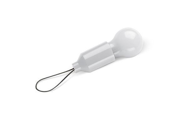 Schlüsselanhänger Glühlampe, weiss